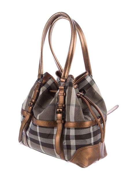 burberry smoked check shoulder bag|burberry checked canvas tote bag.